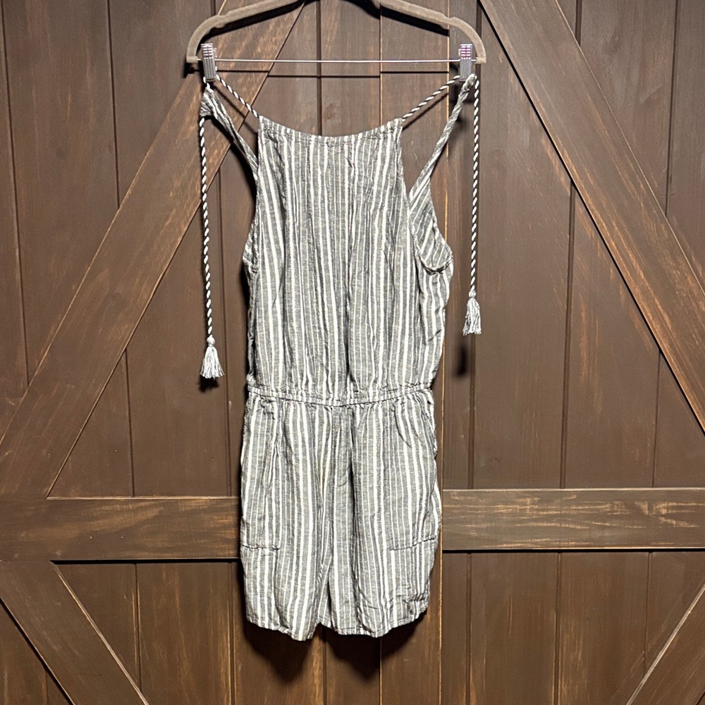 Old Navy Black and White Striped Short Rompers